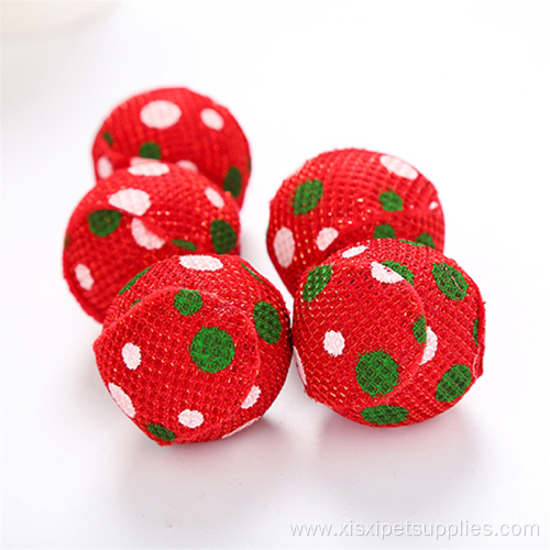 Red Cat Ball Toy With Rattle Pet Products